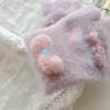 New Style Women's Half Finger Big Children's Warm Five Finger Split Finger Writing Love Bow Cute Knitted Gloves
