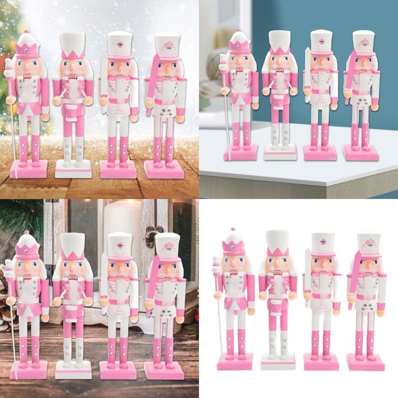 Handmade Wood Nutcrackers Soldier Unique 50CM Pink Nutcrackers Soldier Crafted for Enthusiasts of Festival Ornament
