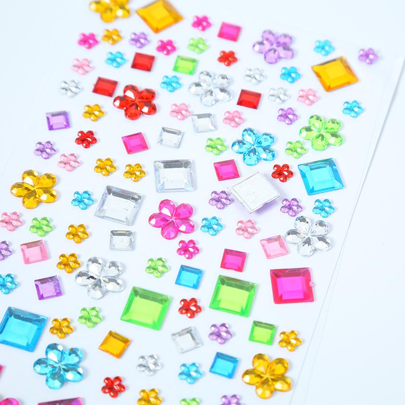 Children's 3D Crystal Gem Cartoon Stickers: Shiny Princess Rewards & Educational Stationery