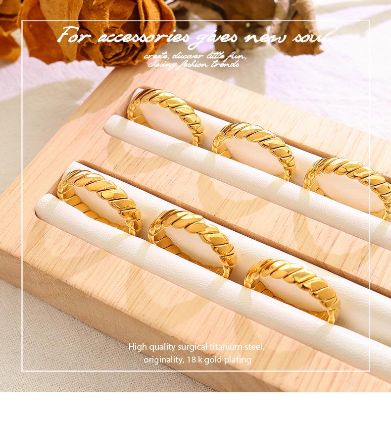 French Retro Geometric 18K Gold-Plated Stainless Steel Couple Rings - Niche INS Style