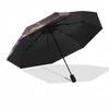 Regal Crown & Diamond Heart Automatic Opening Folding Umbrella: Elegant Design with 8-Bone Iron Frame, Perfect for Fans, Travelers, Daily Us