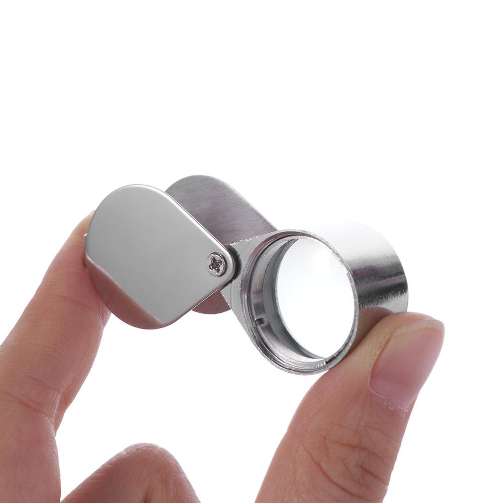 Metal Jewelry Magnifying Glass Mini Reading Magnifier 10-30X Pocket Loupe Read Newspapers