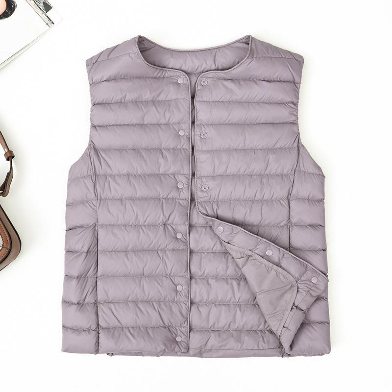 

Women s 2025 Lightweight Slim Fit Short Round Neck Down Jacket - Warm 90% Duck Down 3XL