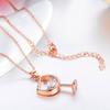 Fashion Women Wine Glass Pendant Cubic Zirconia Long Chain Necklace Jewelry