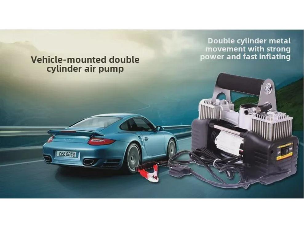 Portable 12V High-Power Dual-Bar Car Tire Air Pump