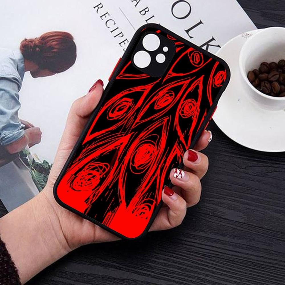 Spooky Scary Red Eye Pattern Phone Case For IPhone 18 14 11 12 13 Mini Pro Max 8 7 Plus X XR XS MAX Translucent Matte Cover