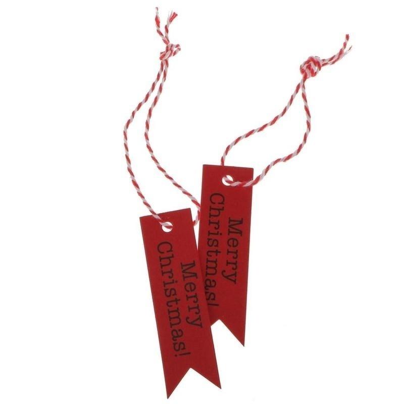 100 pcs 2*7cm Christmas Merry Christmas! Fishtail Flag Tag DIY Baking Gift Label