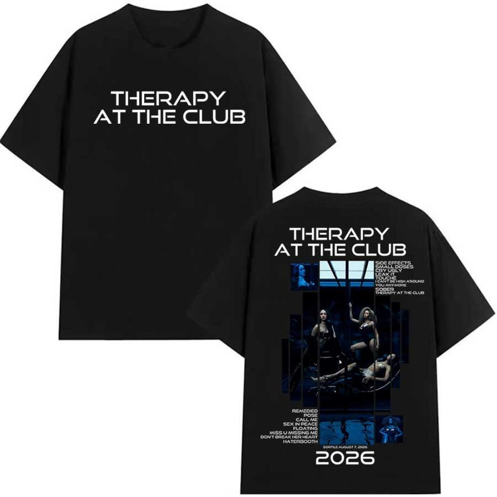 THERAPY AT THE CLUB Album T shirt for Men Women Hiphop Streetwear Oversized Tops 100% Cotton T-Shirt 0818-1