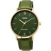 Casio MTP-VT01GL-3B Quartz Men's Watch Gold Green Leather Band Imported Model
