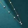925 Sterling Silver Inlaid Zircon Flower Necklace for Women Exquisite Sweet Wedding Jewelry Accessories Gifts