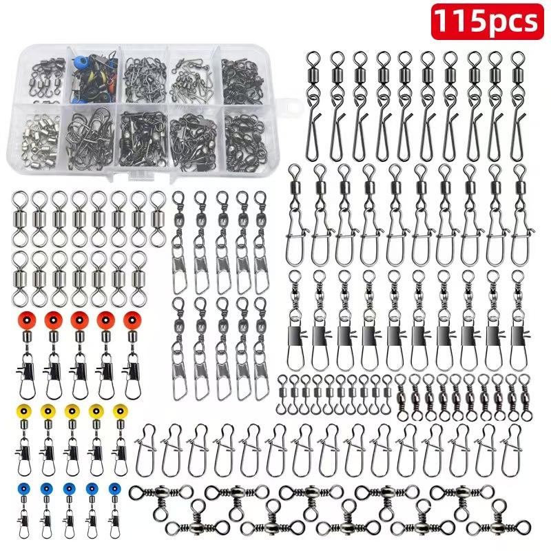 170-410 stuks Professionele Visuitrusting met Tacklebox, Haken Loodjes Dreggen voor Baars Forel Zoutwatervissen Complete Set Kunstaas gray