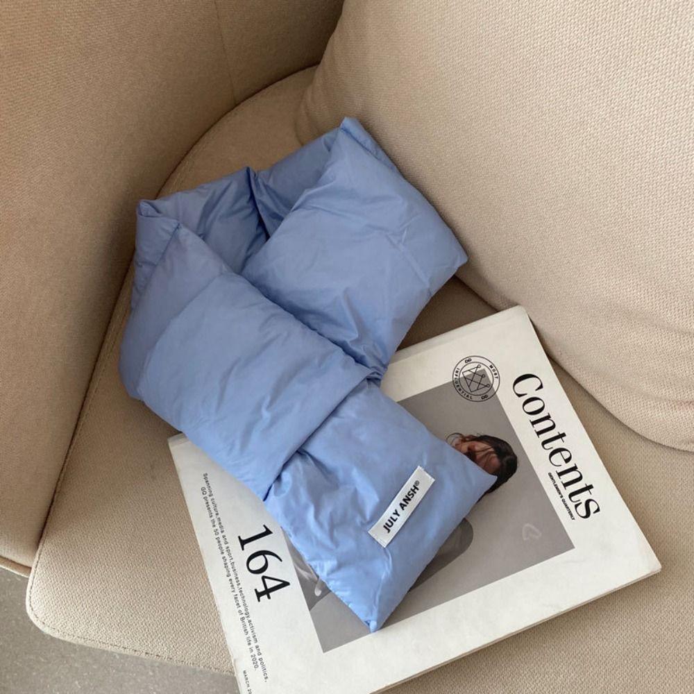 Warm Wrap Korean Style Scarf Solid Color Autumn Winter Shawl Scarf Casual Down Neck Scarf  Warm