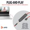 Poly Blackwire 3225 Wired Headset Noise with for Web Conferencing Plantronics Polycom 8G0X1AA (USB-C & 3.5mm Connection, Cancelling, Microphone,