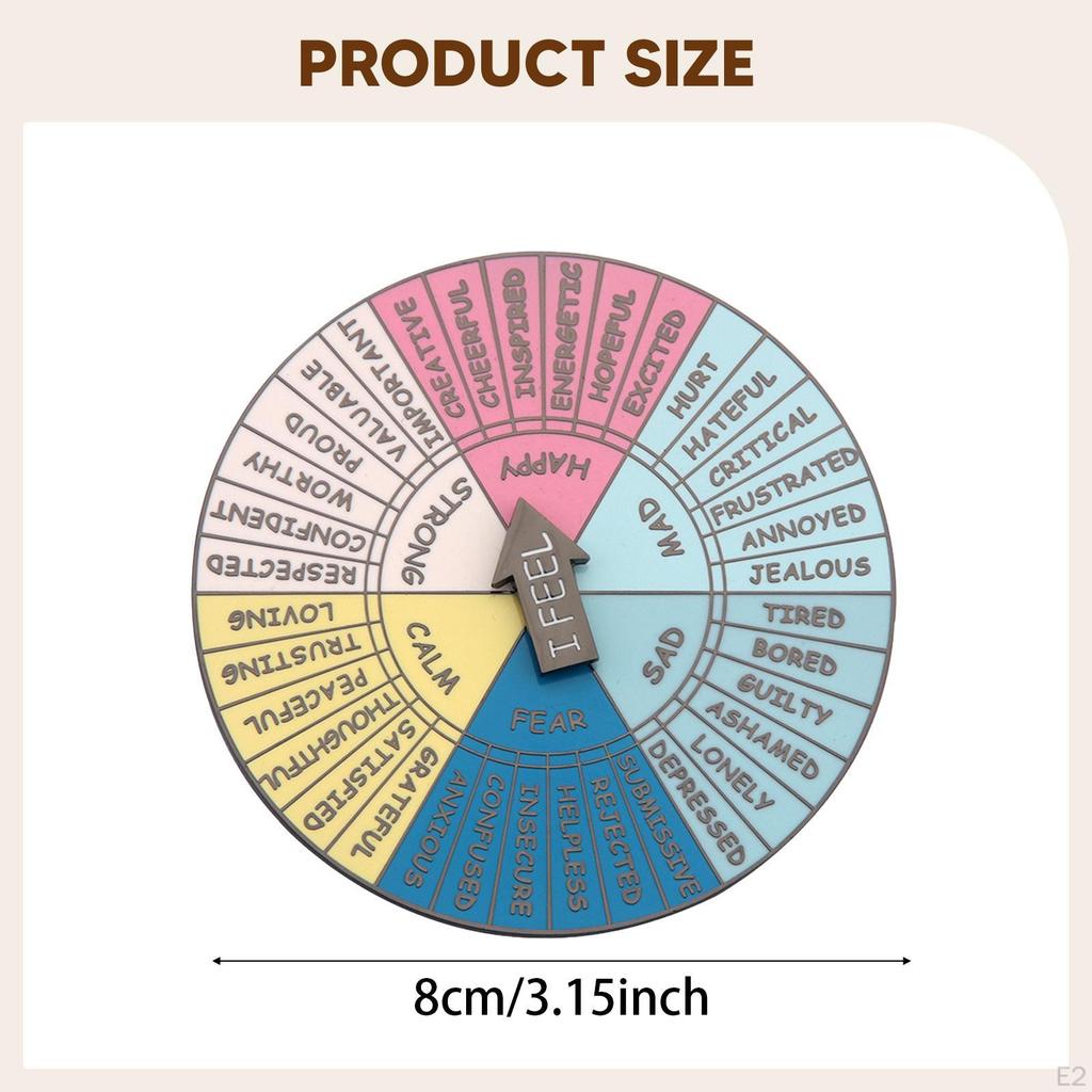 Feelings Wheel Brooch Emotion Lapel Pin Mental Health for Jackets Backpack