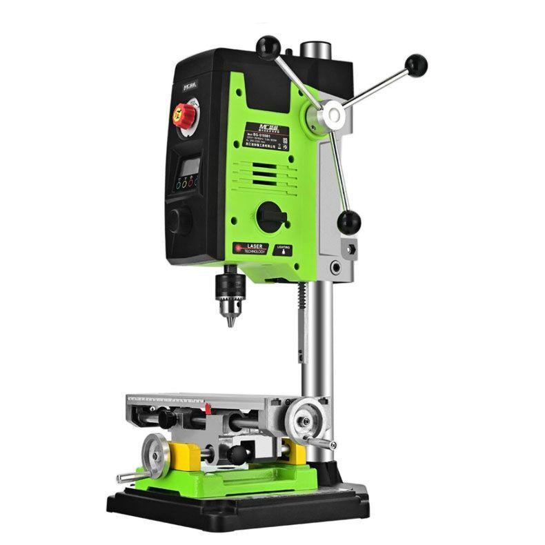 220V Mini Bench Drill with Digital Display - Multipurpose High Precision Tabletop Lathe & Milling Machine for Household and Industrial Use