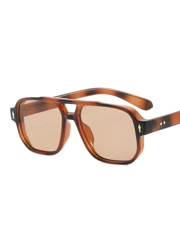 Retro Rivets Square Sunglasses Women Fashion Brand Designer Gradient Shades Uv400 Men Trending Steam Punk Sun Glasses For Men