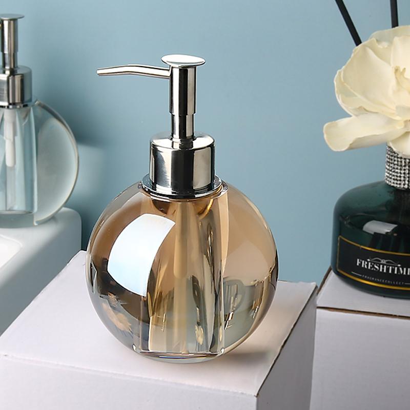 Transparent Crystal Glass Lotion Bottle Hand Sanitizer Bottles Shower Gel Bottle Shampoo Bottles Soap Dispenser Bathroom Product