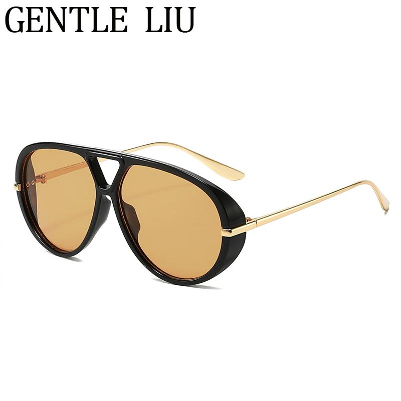 

Oversized Pilot Oval Punk Sunglasses Women 2026 Luxury Vintage Big Frame Double Beam Sun Glasses For Lady Outdoor Eyewear UV400