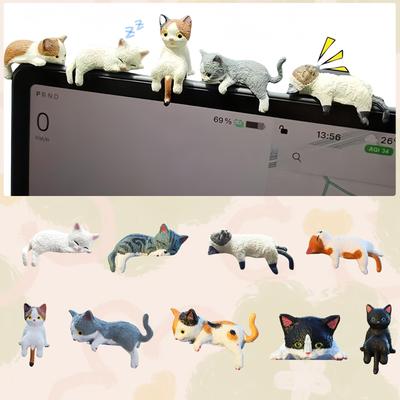 Süßes Tier-Autozubehör, Katzen aus Kunstharz für Armaturenbrett-Dekoration, Schreibtisch-Dekoration, Auto-Dekoration, Innendekoration, Rückspiegel, lustige Geschenke