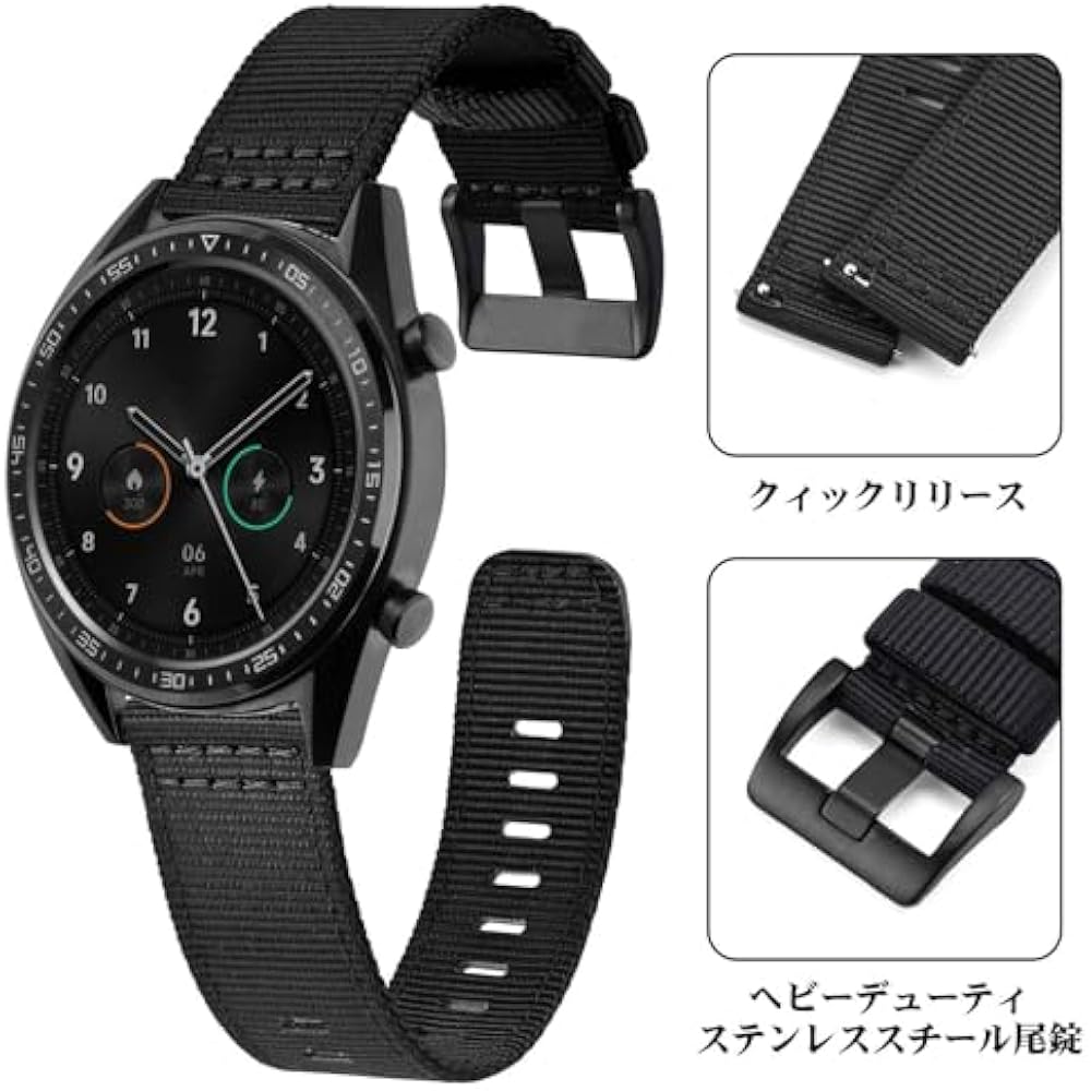 [ANNEFIT] Nylon Watch Band, Military Watch Replacement Band, 20mm, Cloth, 2-Straps, Nylon Strap, ...