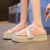 Shoes Canvas Platform Women's Mules Slippers and Ladies Sandals with Strap Pink Slides Height Top Designs Designer Luxury 39 Vip