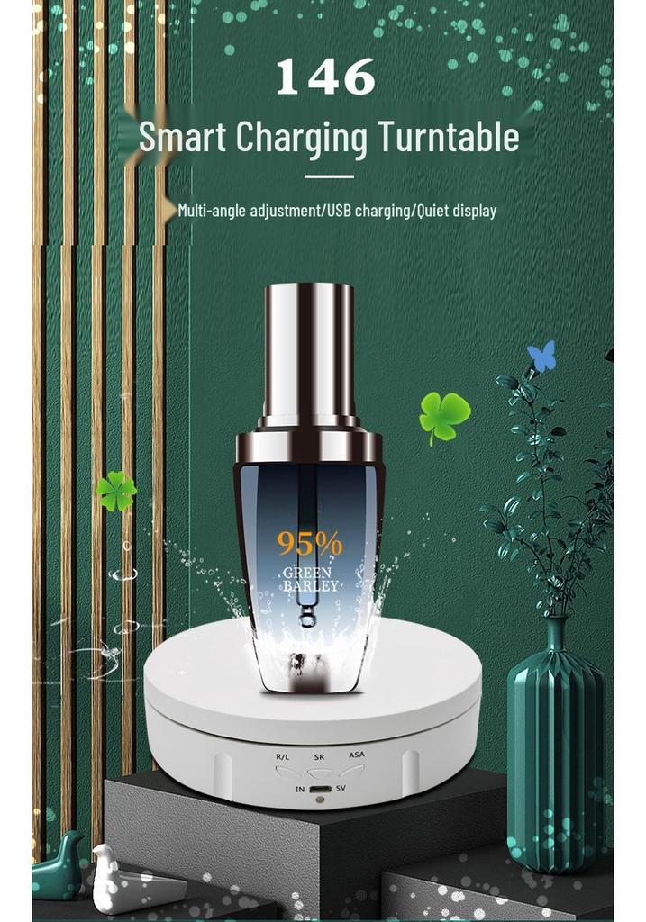Rotating Display Stand with Mirror - USB Charging for Jewelry, Figures & Live Broadcast
