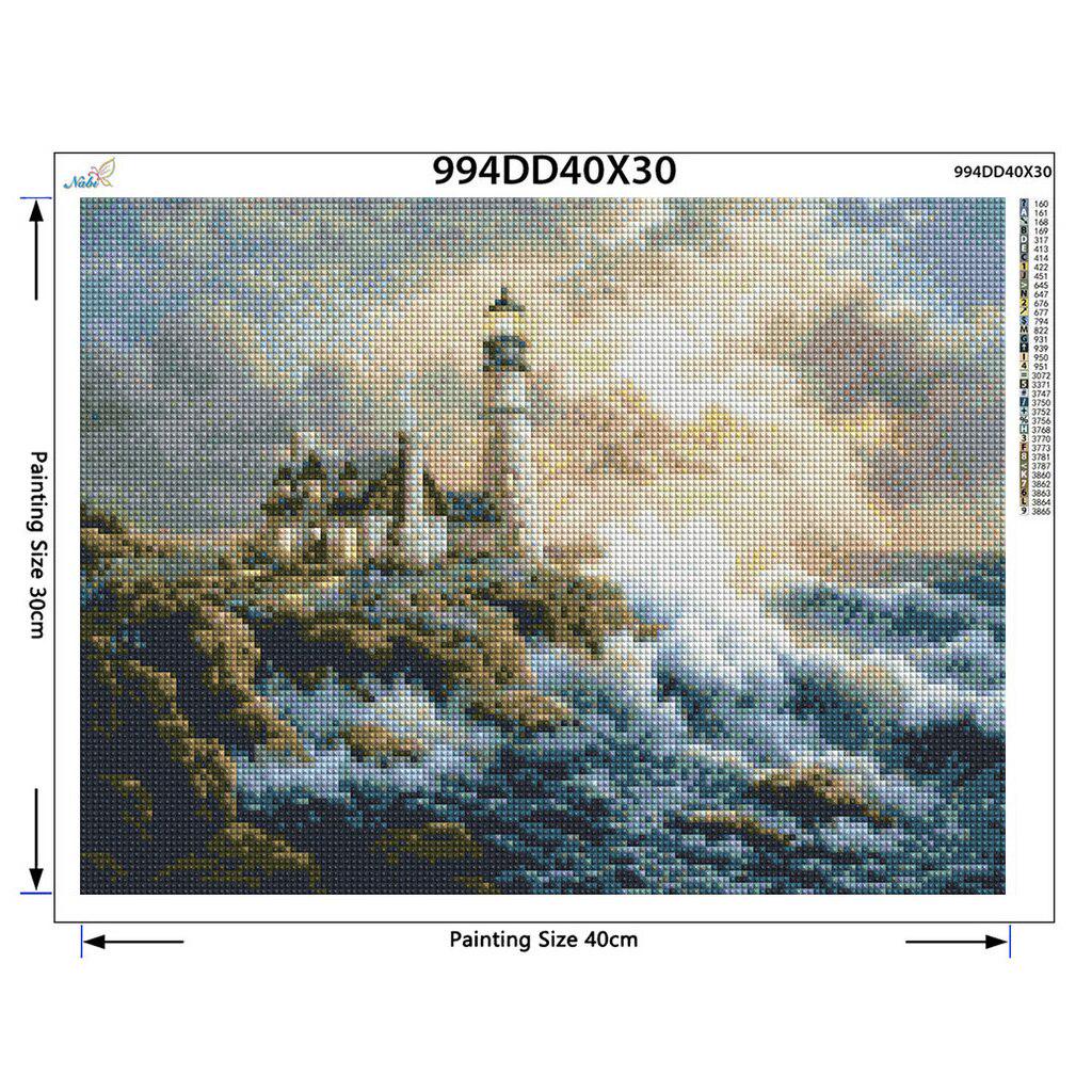 Diamond Painting Cross Stitch 5D Diamond Set Full Diamond Embroidery Handmade Needlework Lighthouse