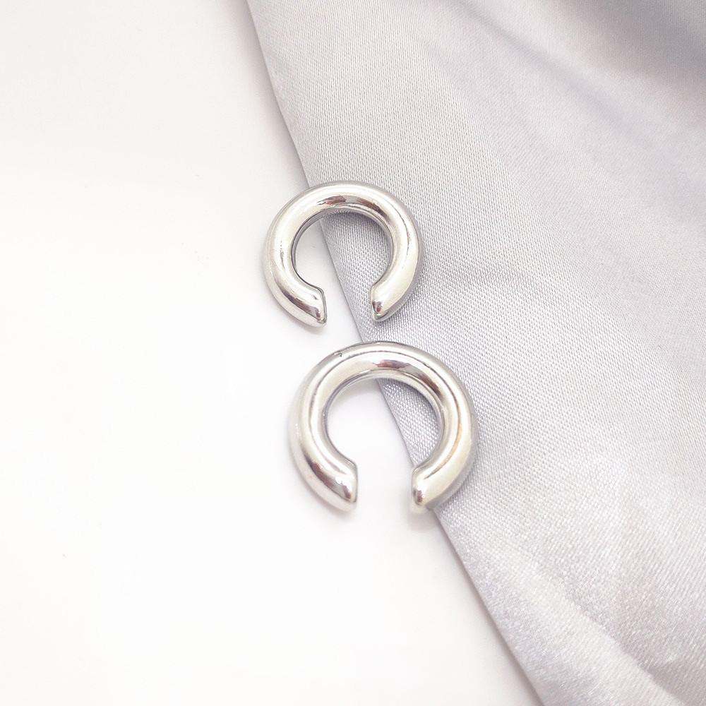 1 Pair Women's Punk Round Earclip Double Round Earclip Earclip Earrings C-shaped Vintage Fashion Earrings