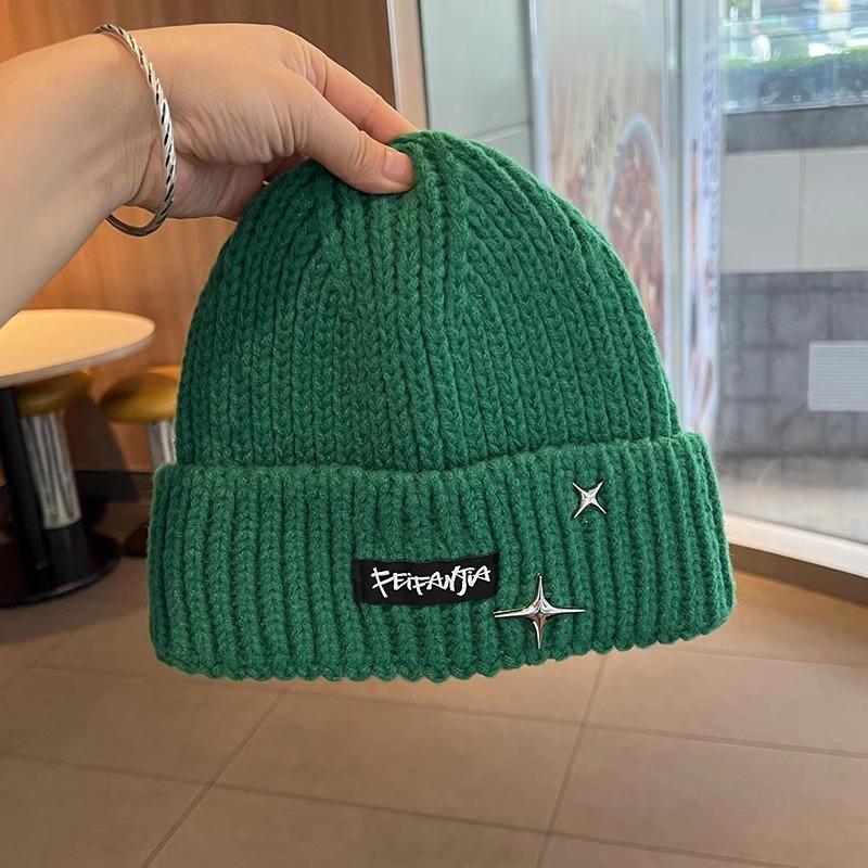 

Winter knitted wool hat women s big head circumference cold hat warm ear protection hat thickened autumn and winter average size (elastic) зелёный