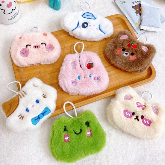1 Set Self-heating Hand Warmer Lanyard Design Lovely Animal Shape Plush Adorable Winter Mini Hand Warmer for Office