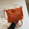 New Retro Style Messenger Bag Hollow Out with Tassel Woven Beach Bag Rectangular Shoulder Bags Travel Use