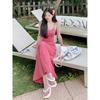 Small 145 pure desire sexy babes pink suspender dress 150 seaside vacation beach hip dress