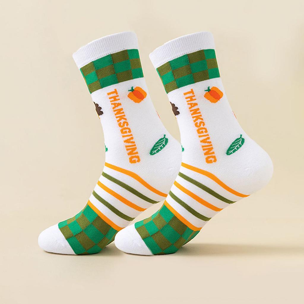 Thanksgiving Socks, Fashion Novelty Mid Calf Socks for Men and Women