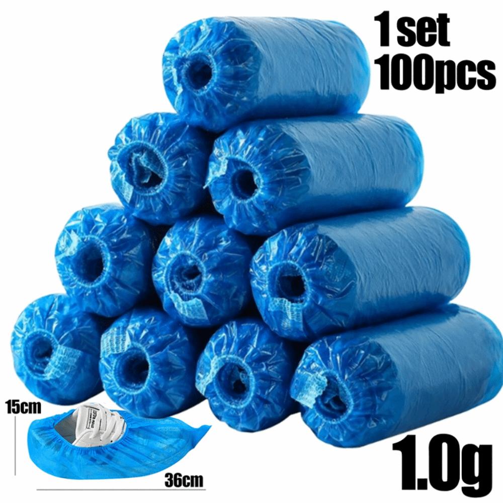 

100PCS New Thick Disposable Shoe Covers Reusable Multifunctional Indoor Shoe Covers Plastic Boots Cleaning синий
