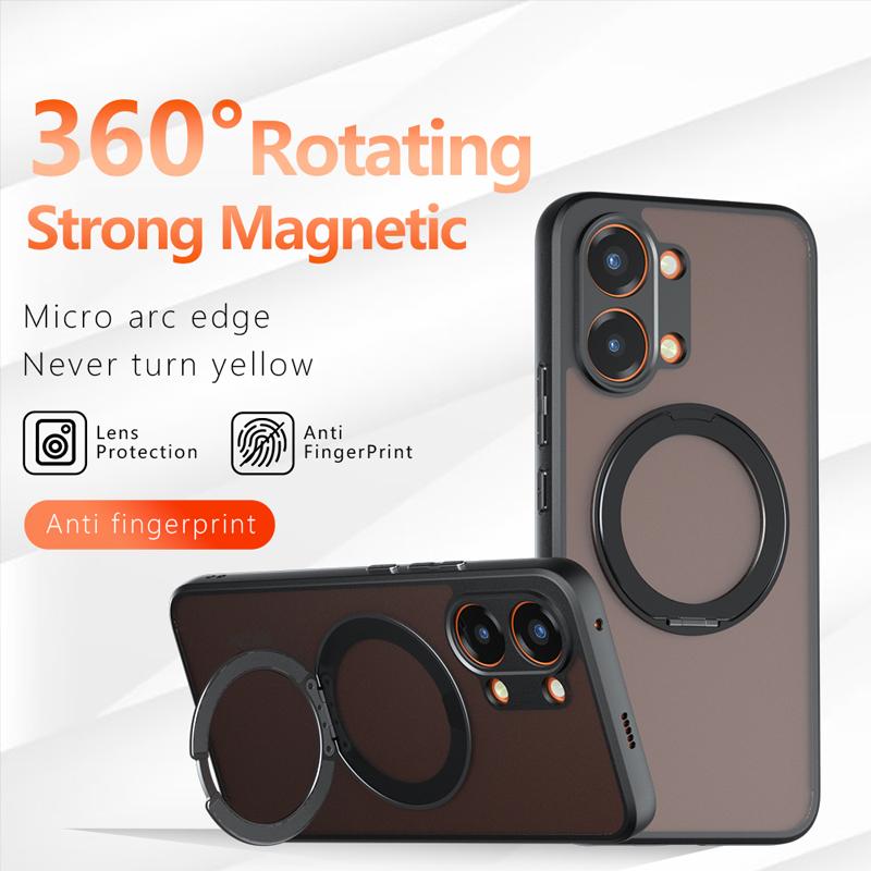 For Xiaomi Redmi Turbo 5 Turbo5 Max Case Shockproof Magnetic Frosted Matte PC+TPU Anti-fingerprint Translucent Ring Stand Cover