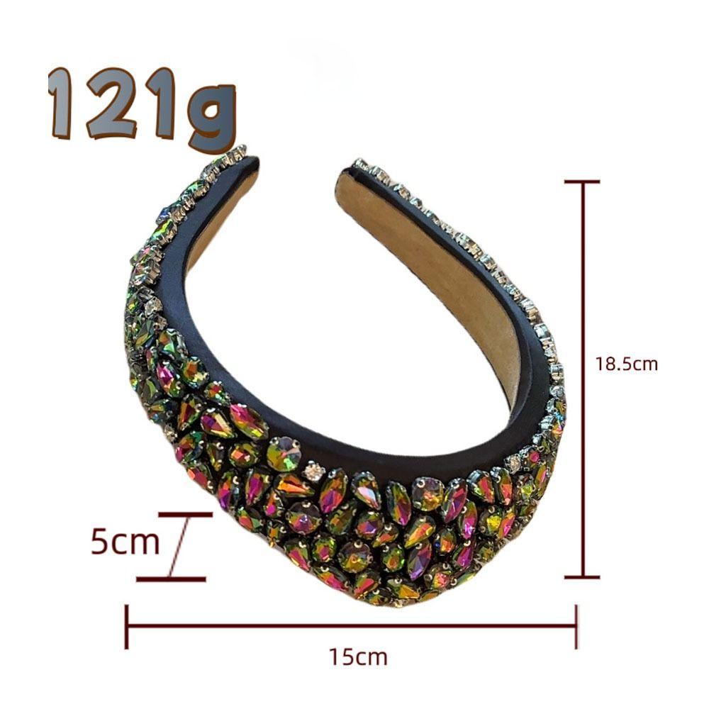 Black Color Crystal Gem Headband Rhinestone Padded Diamante Headband for Washing Face
