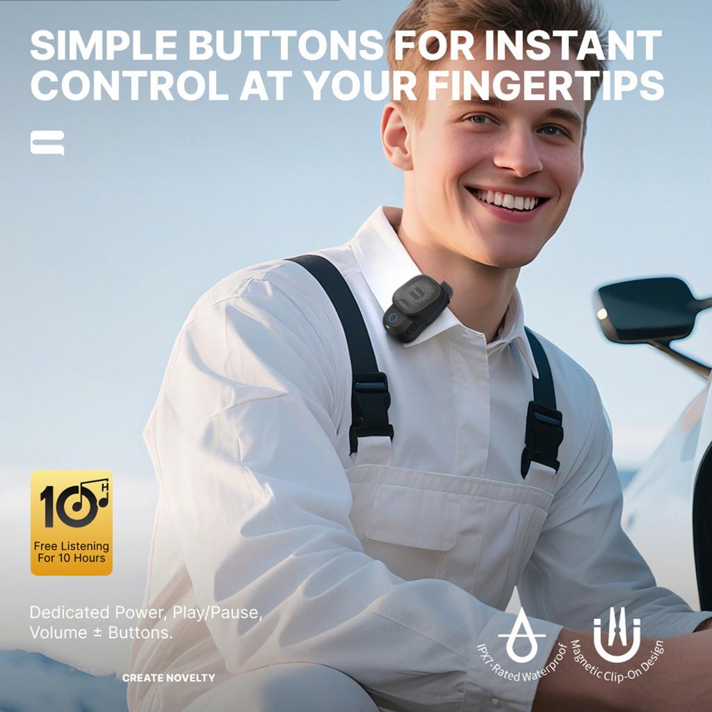 Wearable Outdoor  Bluetooth Speaker, Sports Swimming Fitness IPX7 WaterProof Portable Speaker