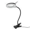 Loupe à clip avec lumière Fer et PP Lampe de bureau loupe LED réglable pour soudure, artisanat, lecture