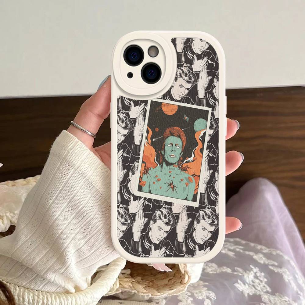 D-David-Singer B-Bowies Phone Case For iPhone 16 15 14 13 12 11 Pro Max Plus Leather Shockproof Cover