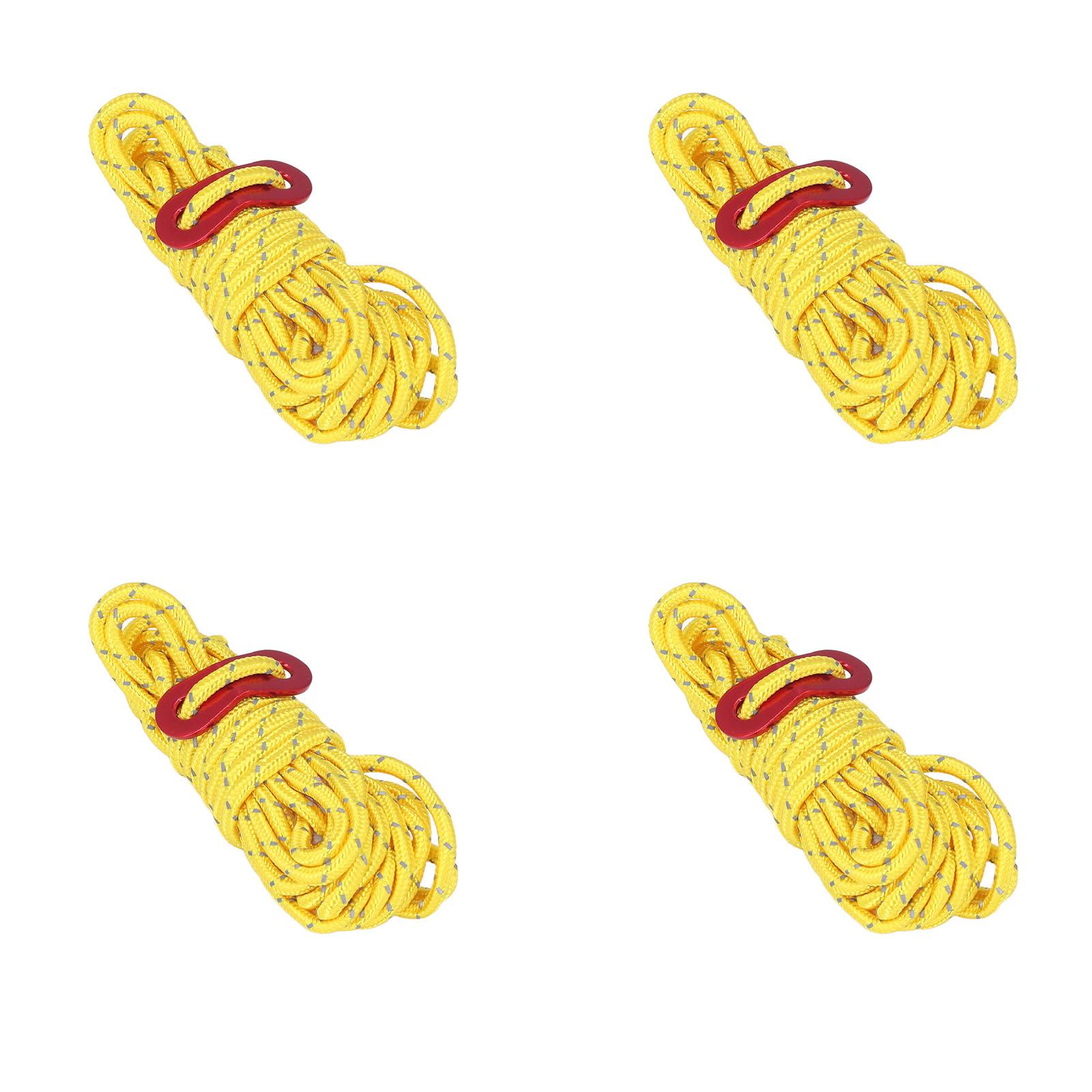 

4 шт. 4 мм светоотражающий трос для палатки, высокопрочный легкий походный шнур для гамаков на открытом воздухе