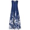 Women Plus Size Print Daily Casual Sleeveless Vintage Bohemian V Neck Maxi Dress