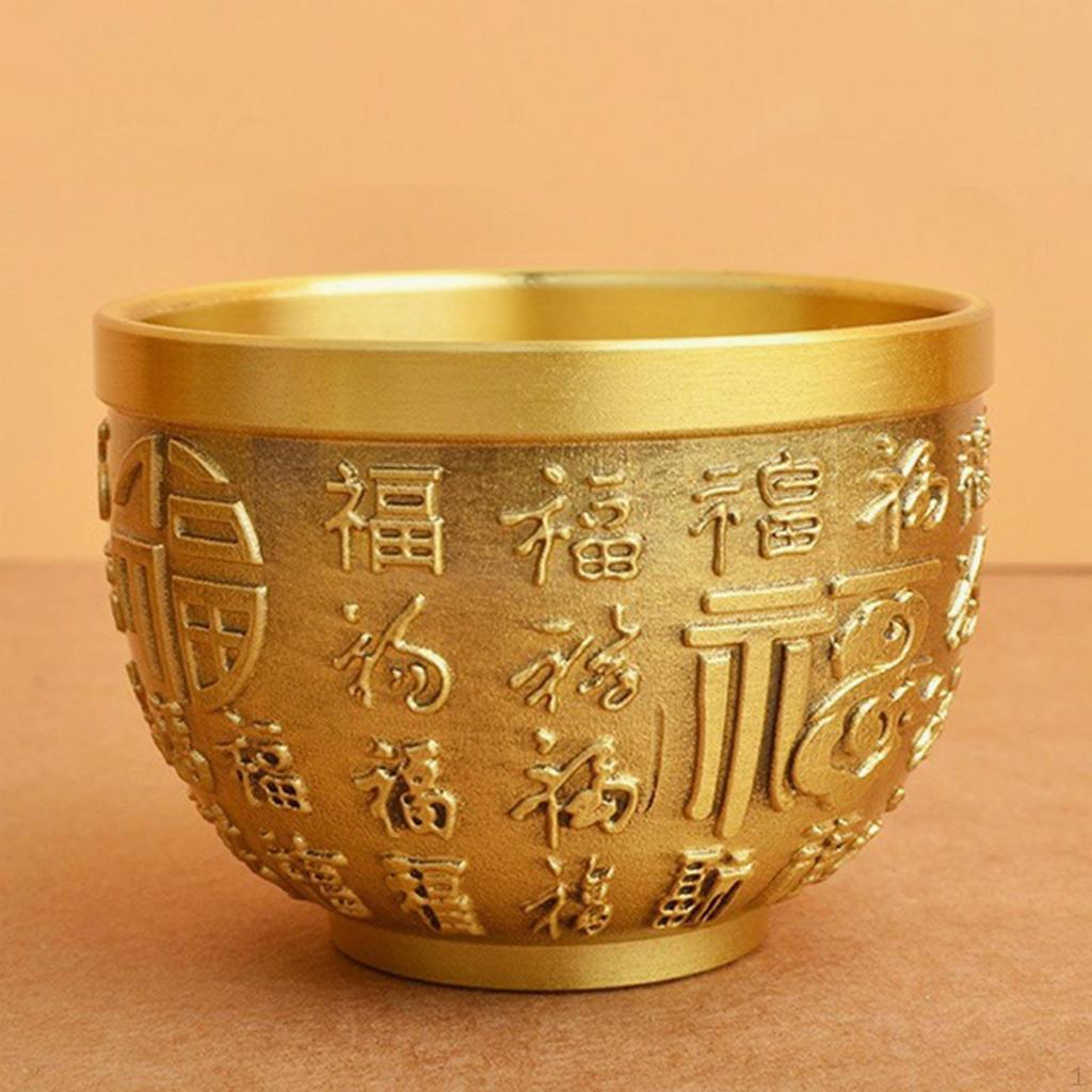 💰Kaufe Brass Feng Shui Bowl Bai Fu Chinese Traditional Statue Sculpture Rice Cylinder Cornucopia