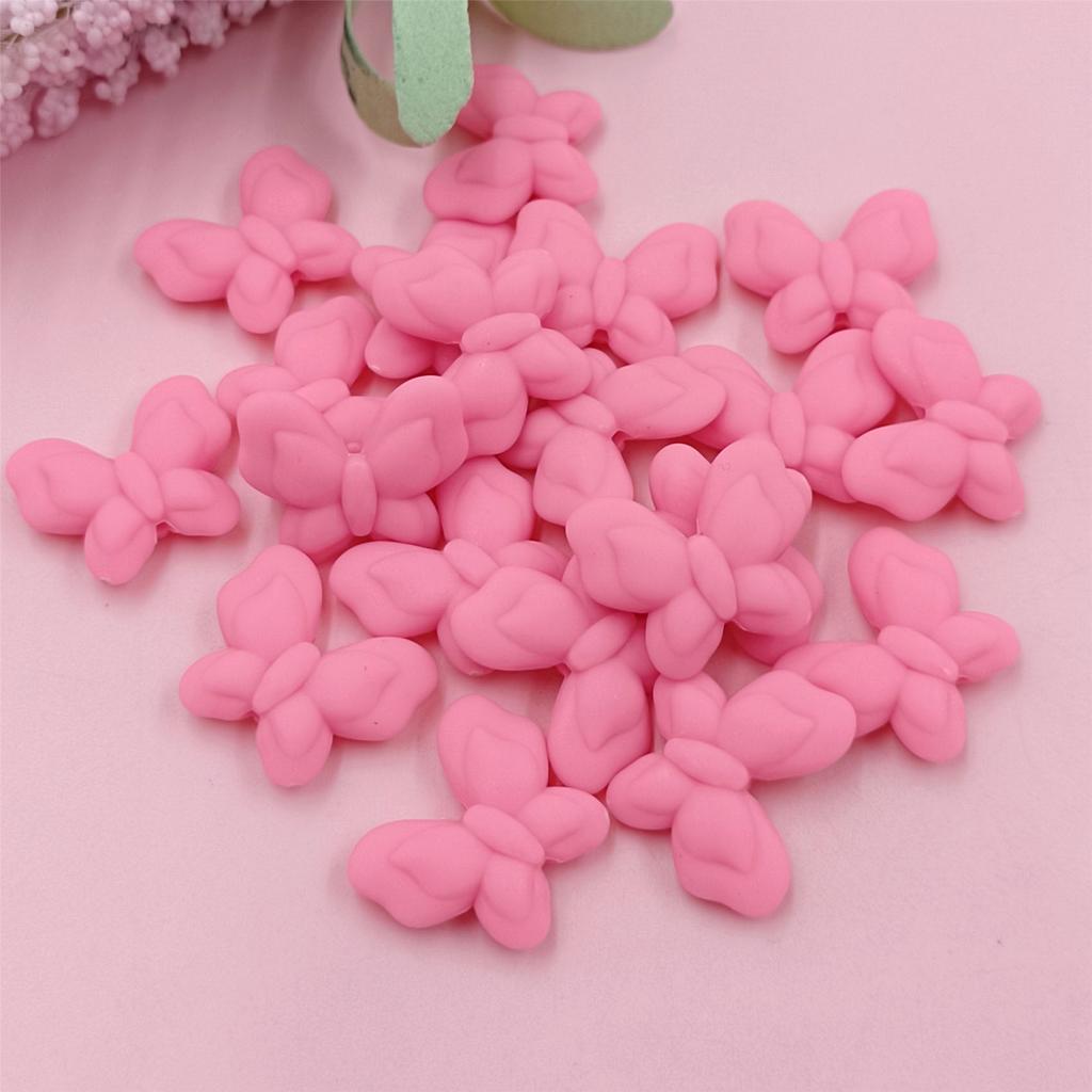 High Quality Loose Beads Jewelry Making 22*18*6mm DIY Bracelets 20PCS Necklace Rubber Butterfly Shape Jewelry Accessories 9Colors Fashion