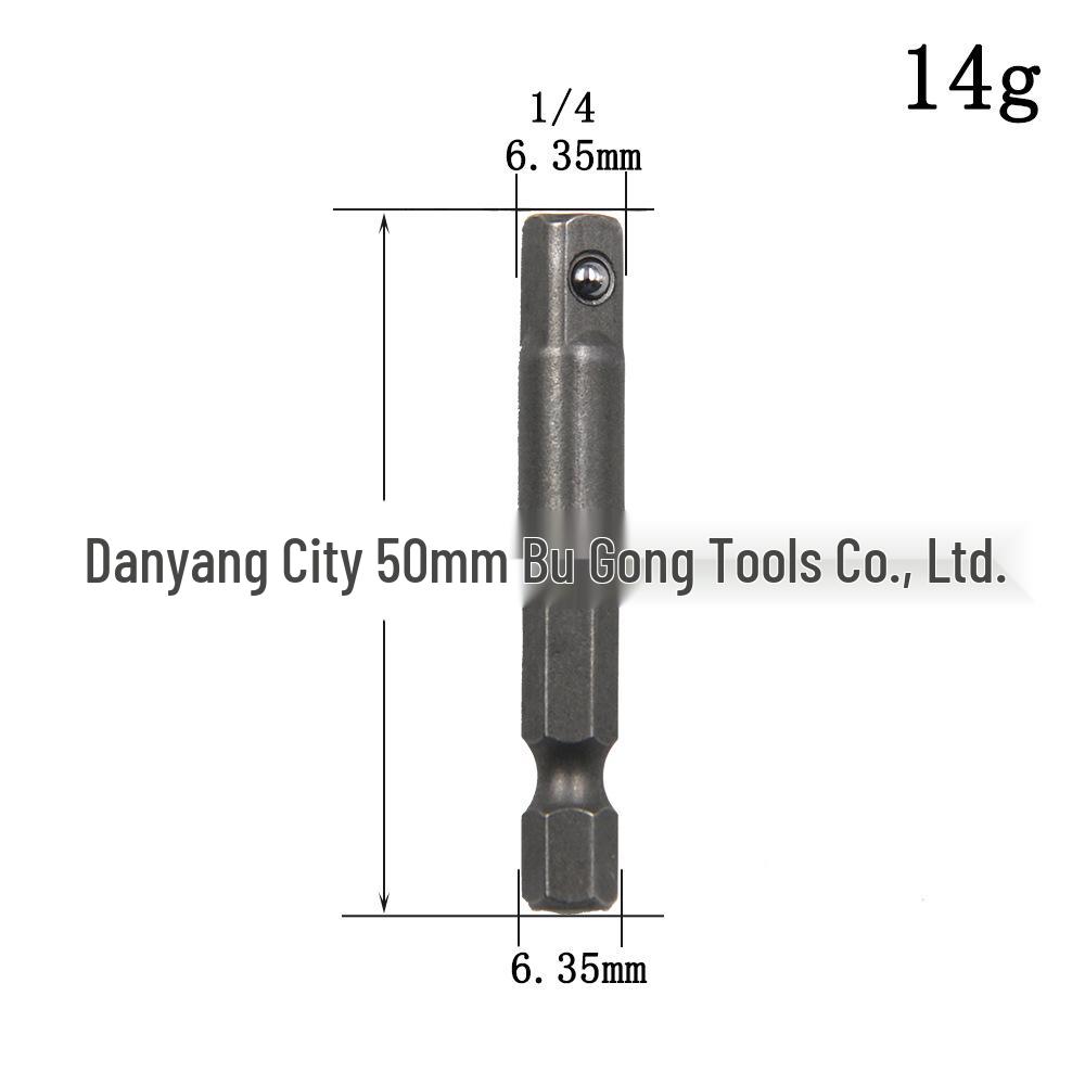 8-Piece Natural Color Electric Screwdriver Adapter Set: Includes 1/2" Square Head, 3/8", and 1/4" Hexagonal Rods.