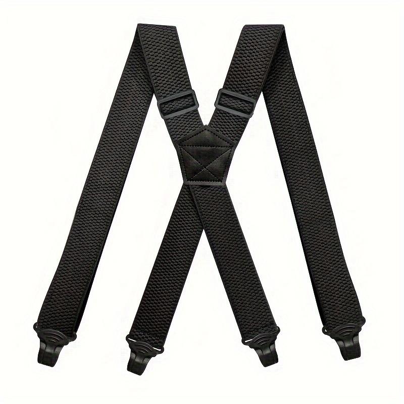 Men'S Wide Heavy Duty Work Strap Adult 4 Clips 120Cm Strap X-Type Elastic Adjustable Strap Bracket Work Men'S Strap  Garter