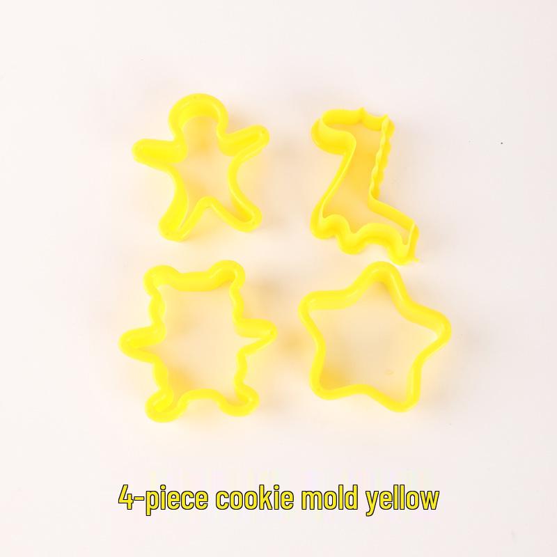 8-Piece Cartoon Christmas Cookie Cutter Set for Kids - Thickened Plastic Baking Molds