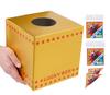 Conjunto de Caixa de Loteria Lukan Gold com 200 Bilhetes 20x20x20 cm Caixa para Sorteio de Rifa Festival de Verão Feira de Halloween