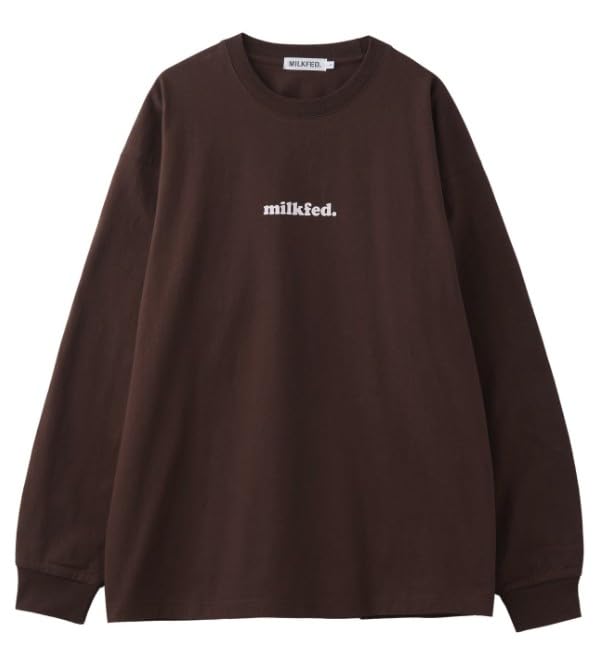 

Milkfed Women s Casual Cooper Logo Wide Long Sleeve Tee in Brown