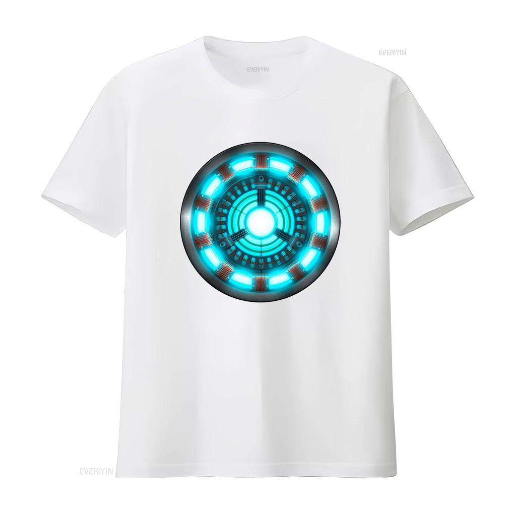 Arc Reactor Fun Design Mens T Shirt Cool Sci Fi Inspired Print for Tech Lovers Vintage Washed Casual Stylish Streetwear Unisex