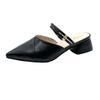Thick Heel Cool Slippers Women's Summer New Bag Head Half Slippers Wear High Heels Women's Shoes Inside and Outside